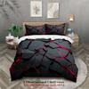 3Pcs Breathable Geometric Pattern Duvet Cover Set, All Season Machine Washable Bedding with Pillowcases Home Decor