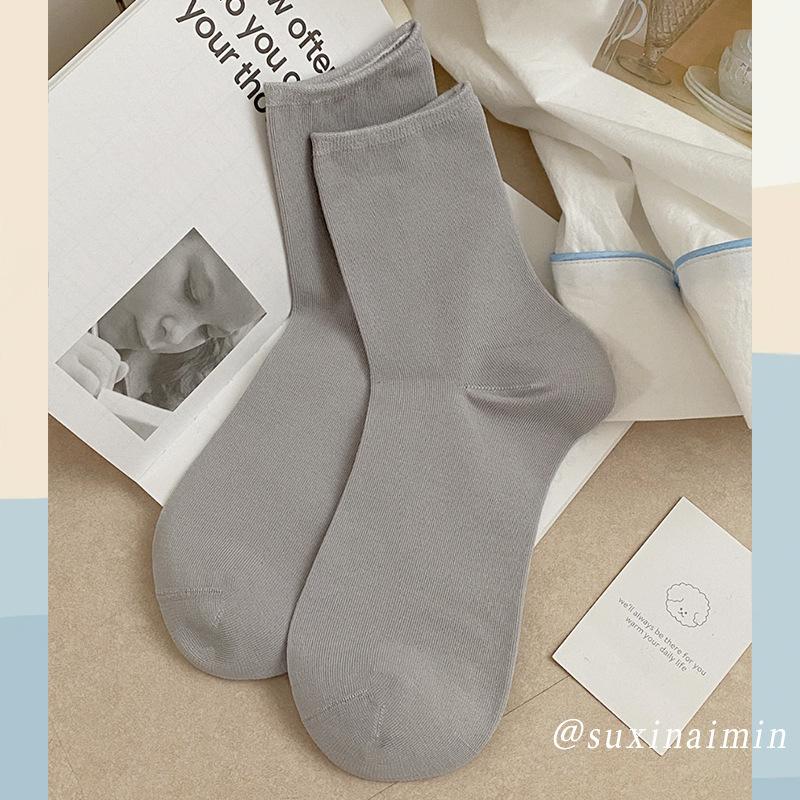 Twist Button Wool Socks Children'S Medium Tube Socks Korean Thickened Warm Maillard Long Texture Stacking Socks