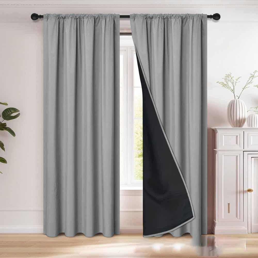 Sunshade Blackout Curtain with Rod Pocket Curtains for Bedroom Window Curtain  Bathroom