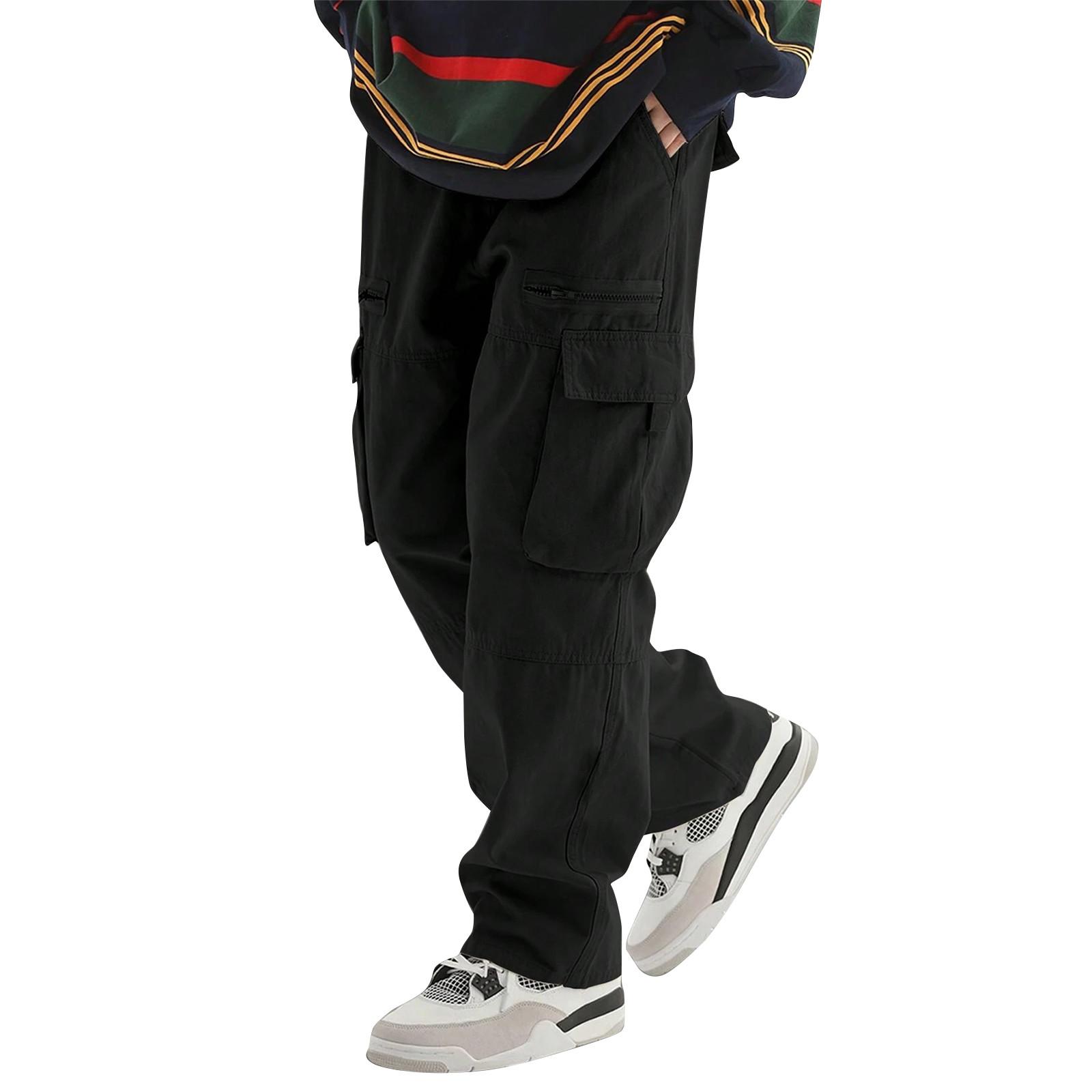 

Повседневные спортивные брюки, мужские свободные леггинсы с длинными вставками, тренировочные брюки для бега и фитнеса L чёрный