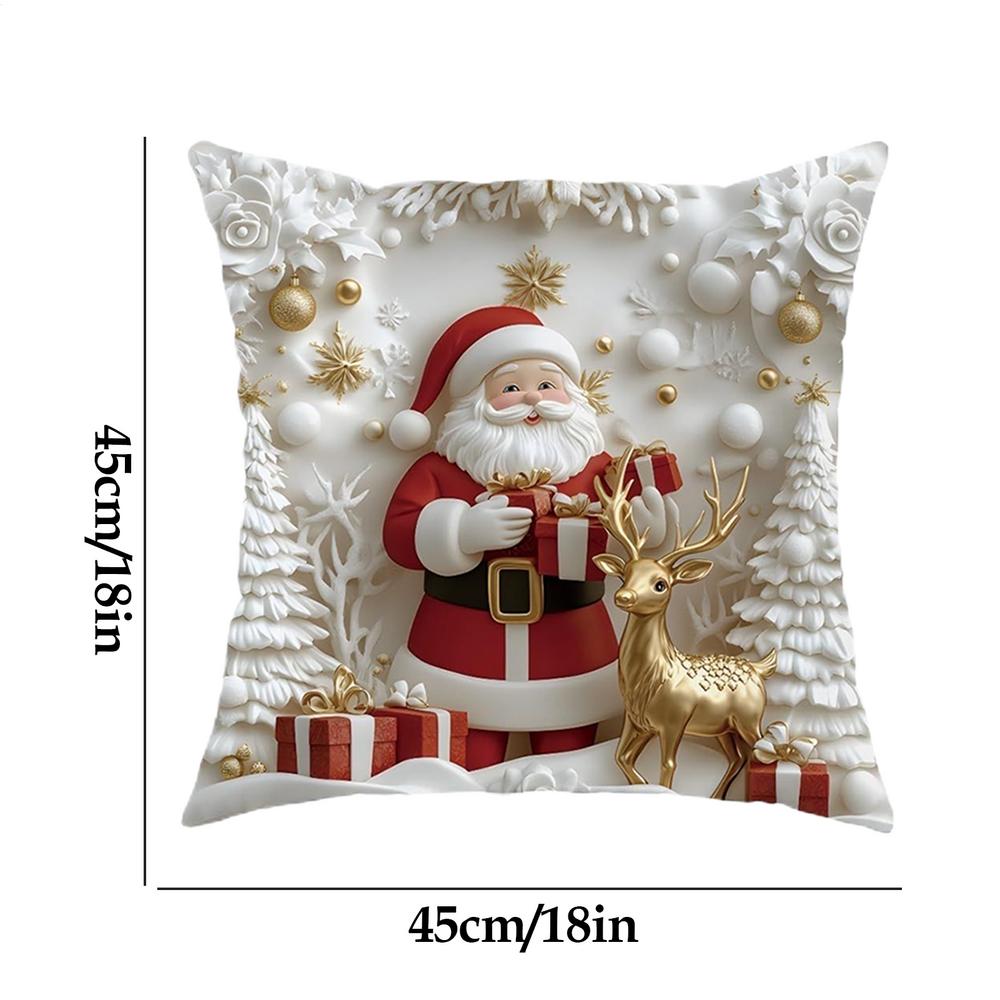 

Christmas Decorative Pillow Covers 4 Pieces 18x18inch Reindeer Santa Prints Decor Christmas Pillow Cases For Friends Home Indoor