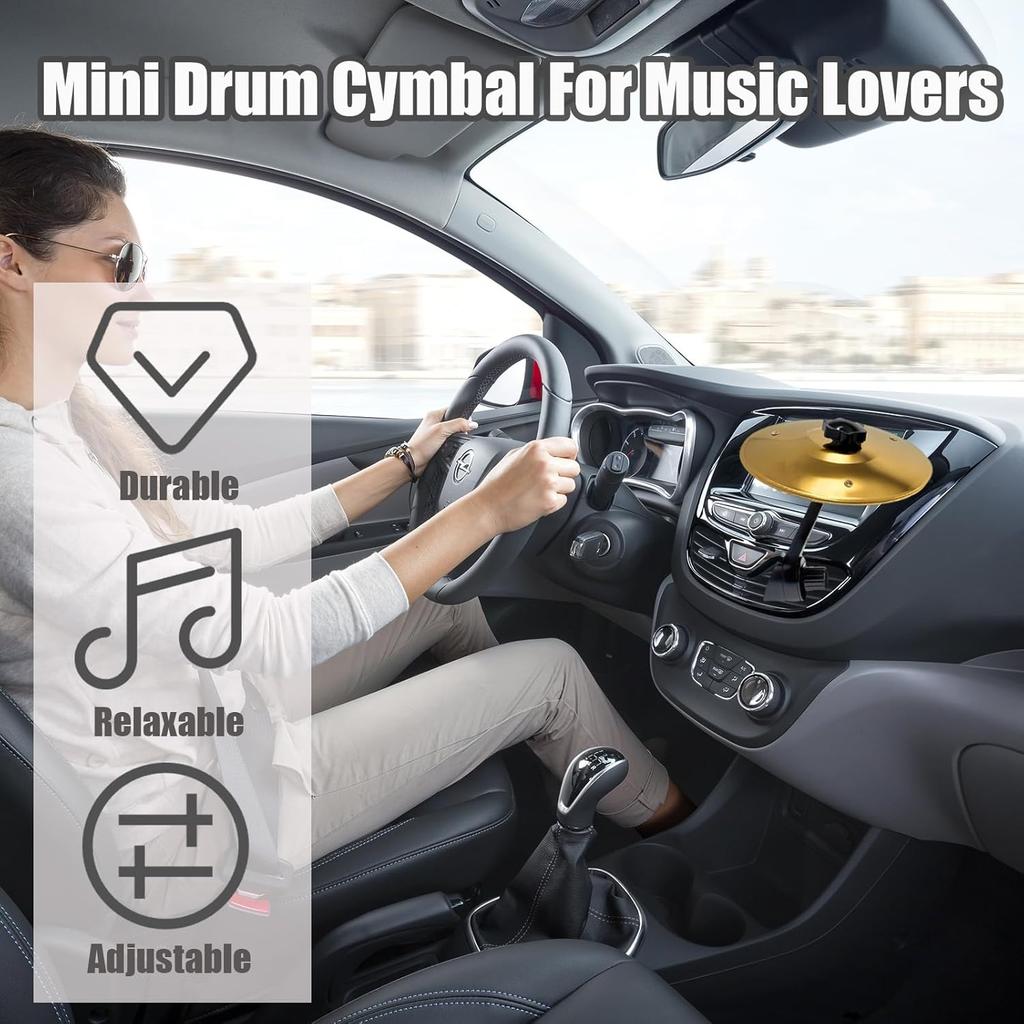 Car Crash Cymbal Air Vent, Mini Drum Cymbal For Music Lovers, Easy Clip-On Cymbal For All Types Of Vehicles (Gold)