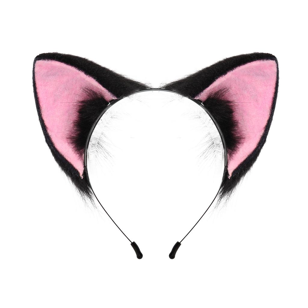 Simulated animal ears, Sakura-chan the black cat cos Cat ears and tail set cosplay beast tail lolita Headdress