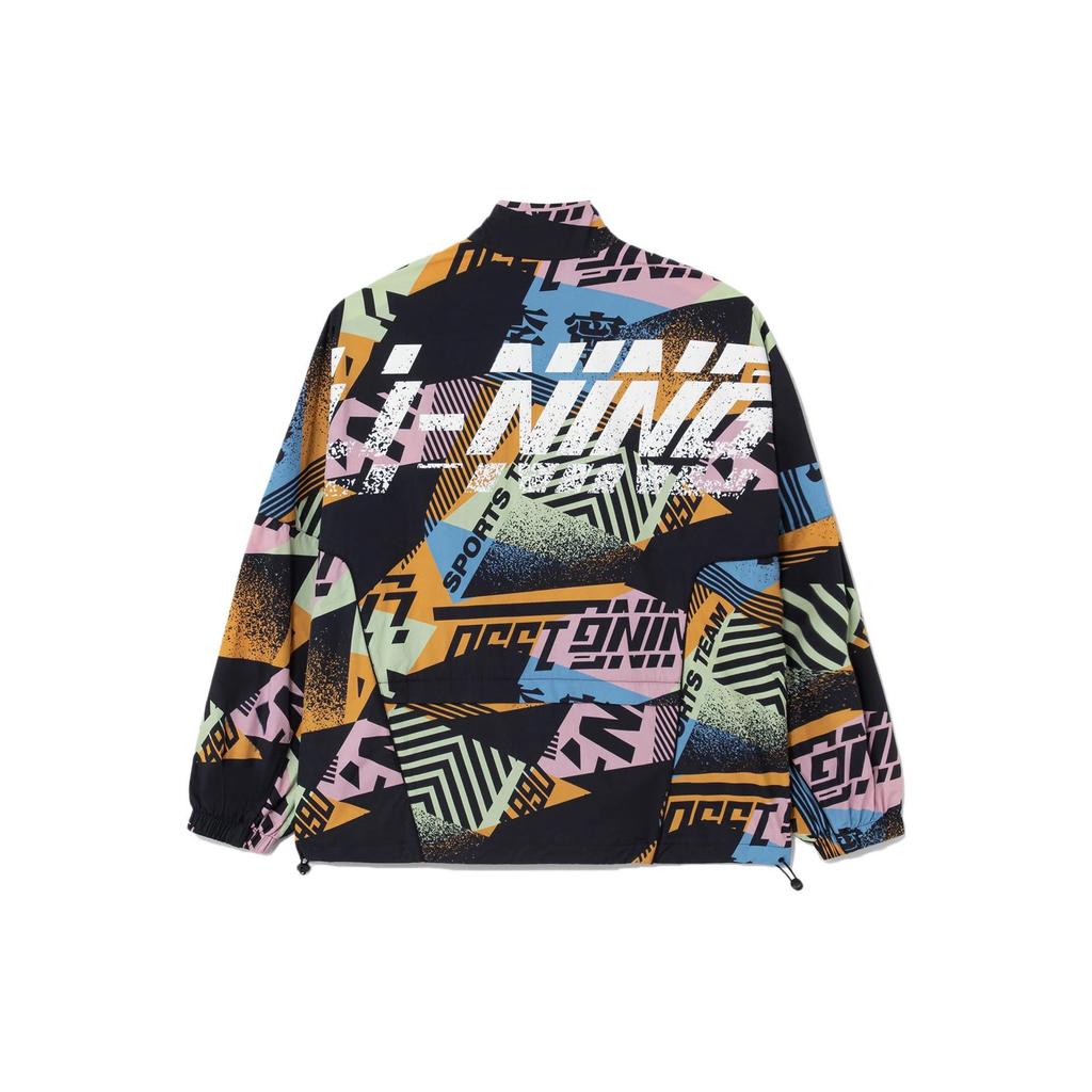 Li Ning Moto Series 22 Spring Summer Trendy Music Festival Letter Print Loose Sports Jacket Men Jacket Multicolor AJDS095-3