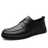 Men's Round Toe Leather Shoes, First Layer Cowhide, Casual & Business, Large Sizes, Spring New Arrivals, Lace-up.