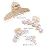 Half-Up Hair Metal Small Side Hair Clip Imitation Pearl Texture Elegant Back of the Head Shark Clip Hair Accessory