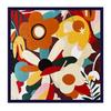 yangyizhi Large Square Headscarf, Simulated Silk Satin Fabric Scarf, Vibrant Floral Print Neck Multi-Purpose Turban Scarf Shawl Hair Tie