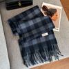 100% Wool Knitted Scarf Unisex Winter Warm Accessory Classic Plaid Long Neck Wrap Men Women
