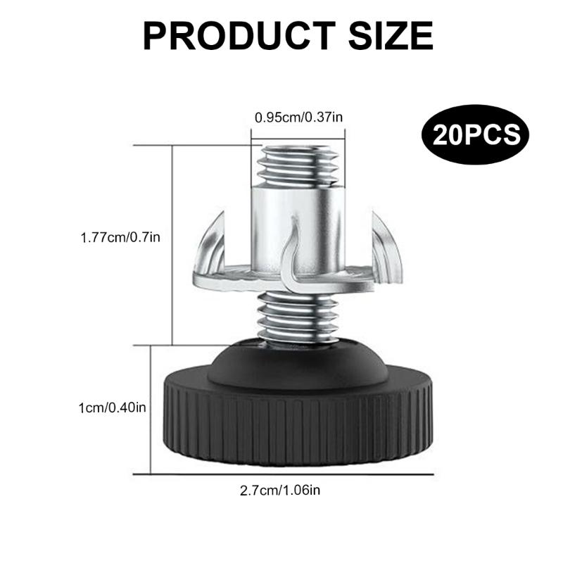 Adjustable 3/8" Furniture Leg Levelers with High Density Rubber Floor Protectors Adjustable Leg Levelers for Furnitures