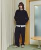 KNITTED Cotton Waffle Crewneck Knit Black