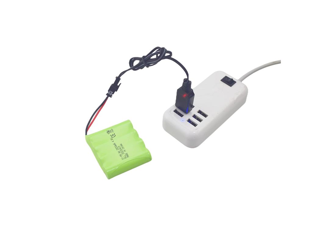 2PCS 4.8V 2800mAh AA Charging SM-2P Plug with USB Charging Cable for SY-E511 Remote Control Excavator, Car Truck, Construction Vehicle, E562, TD141