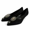 Pristine Pumps Studded Pointed-toe Suede Leather Shoes Suede Leather 36 Used
