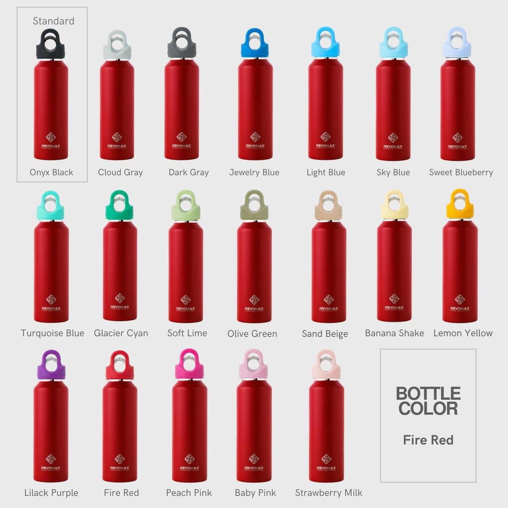 12oz Slim 355ml Carbonated Stainless Steel Bottle Sold Keeps Hot Drinks Hot for 18 Cold for 36 Vacuum Gift REVOMAX [REVOMAX Official] (Cap