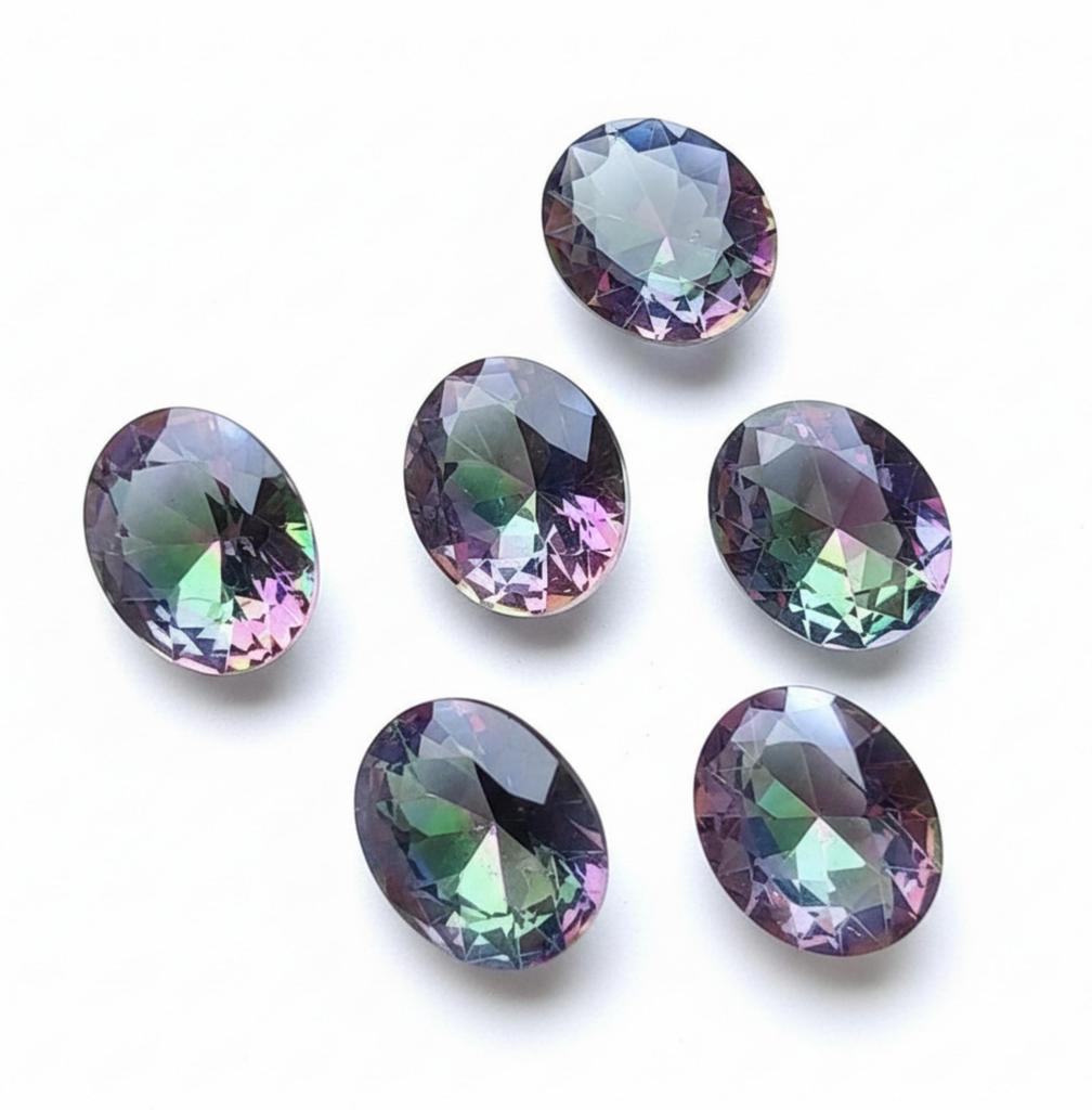 AAA Quality Mystic Topaz Ovals for Jewelry Making - Rainbow Iridescence Topaz Gemstone Lot