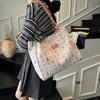Casual Cartoon Print Tote Bag for Women Large Capacity Sweet College Style Shoulder Bag Girls Student Handbag