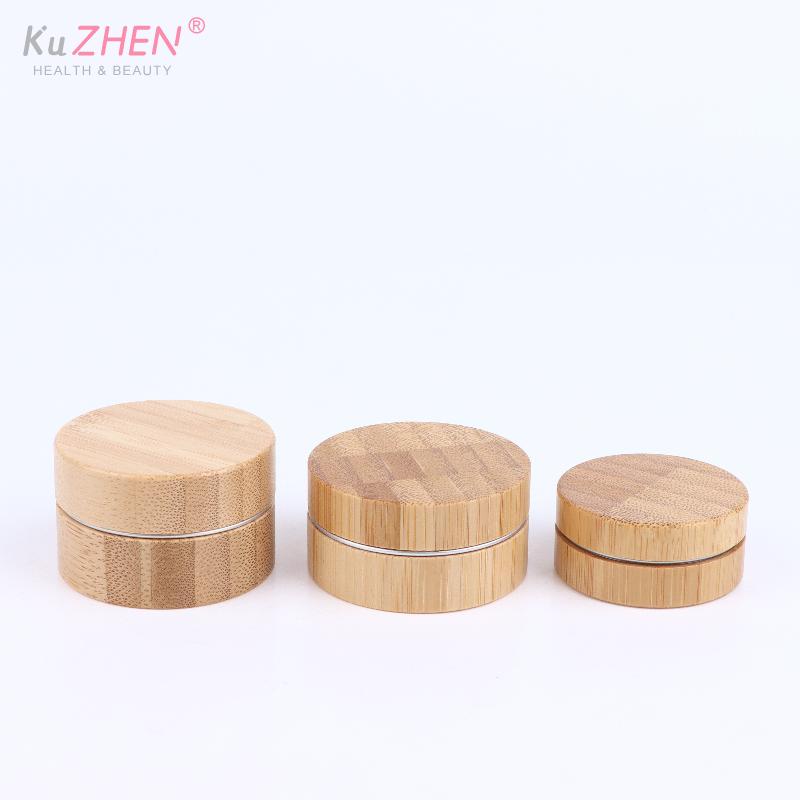 Mini Bamboo Cosmetic Container Cream Jar for Lip Balm Skincare Makeup Small Travel Size Eco Friendly Refillable Storage Solution