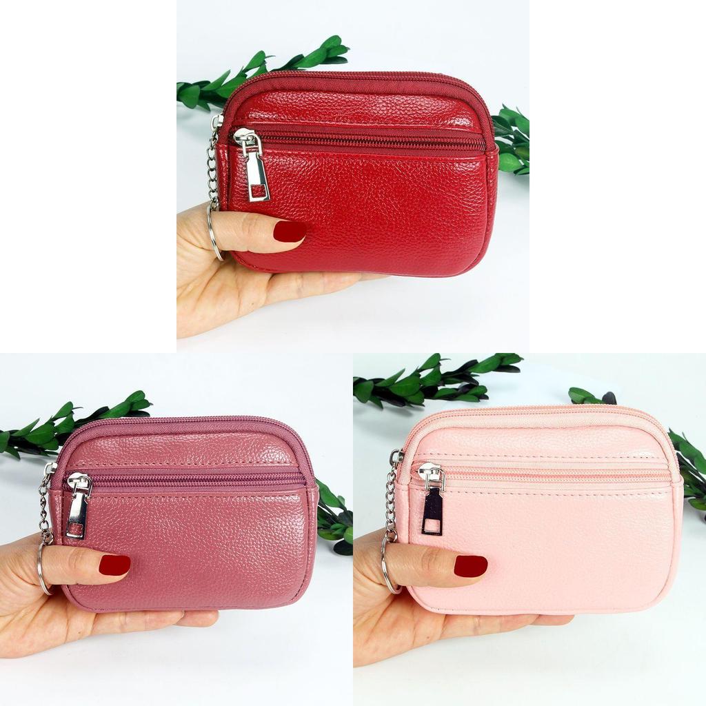Porte-monnaie uni à fermeture éclair Design compact pour un usage quotidien