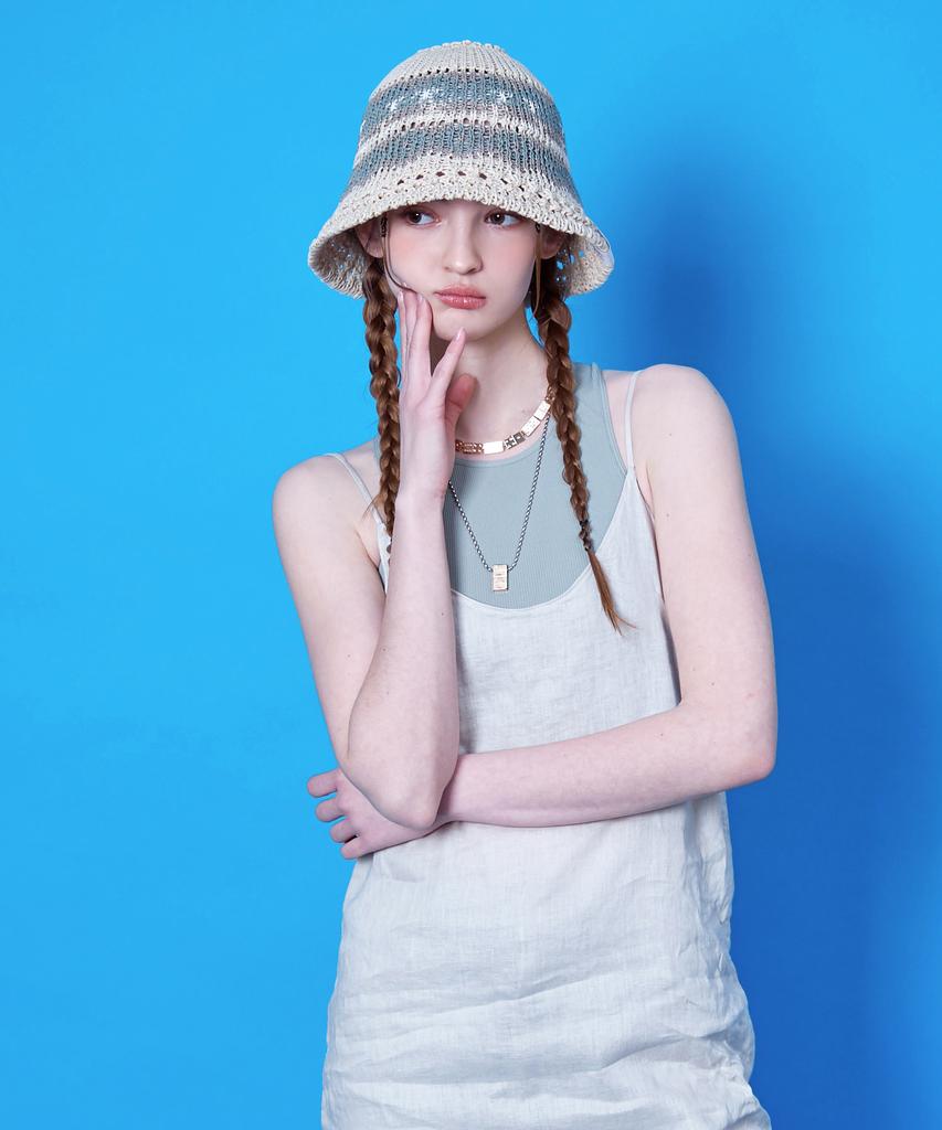 Seullipiseullib Maria Beige/Khaki Bucket Hat