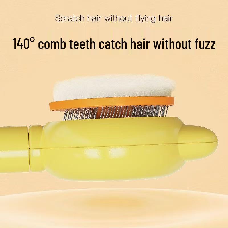 Pet Grooming Comb: Cat, Dog & Rabbit Shedding Comb with Steel Needles & Massage Feature.
