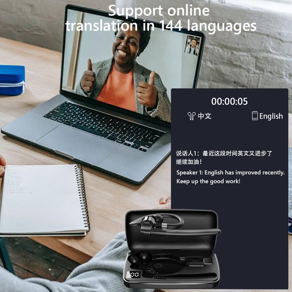 YYK-526 AI Translator Earbuds Real-Time Translators Headphones Bluetooth Language Translation Earbuds Noise Cancelling Earphones