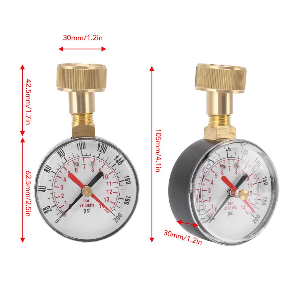 TS-60-200PSI radial pressure gauge 0-200psi 0-14bar 3/4 "water pressure gauge oil pressure gauge air pressure gauge