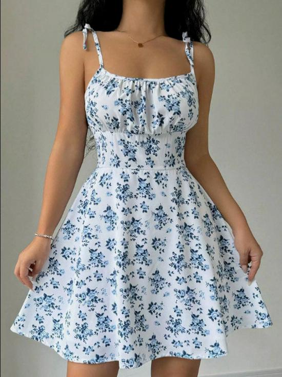 2026 Summer European & American Women's Spaghetti Strap Casual Mini Dress