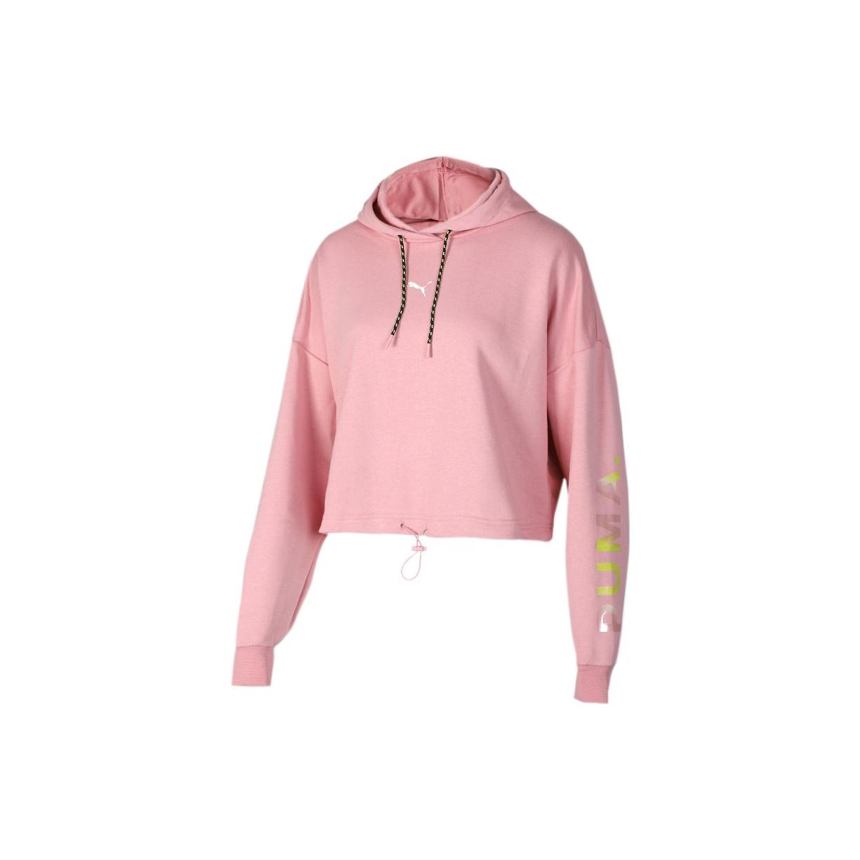 

Puma Chase Cropped Hoodie With Letter Print Women Tops Pink 595935-14 XL