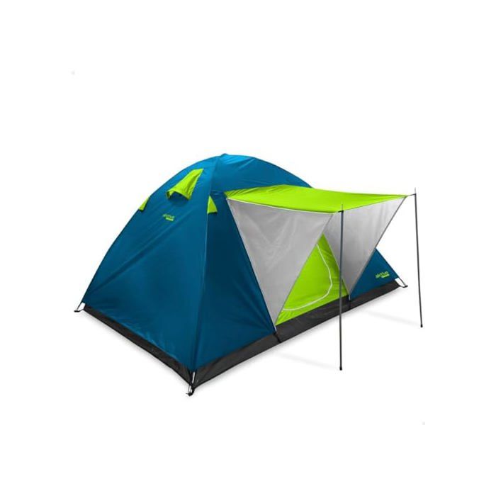 Tente de camping dôme - BigBuy Productos Deportivos - 4 Personnes - Imperméable - Autonome - 2 Portes - 2 Fenêtres