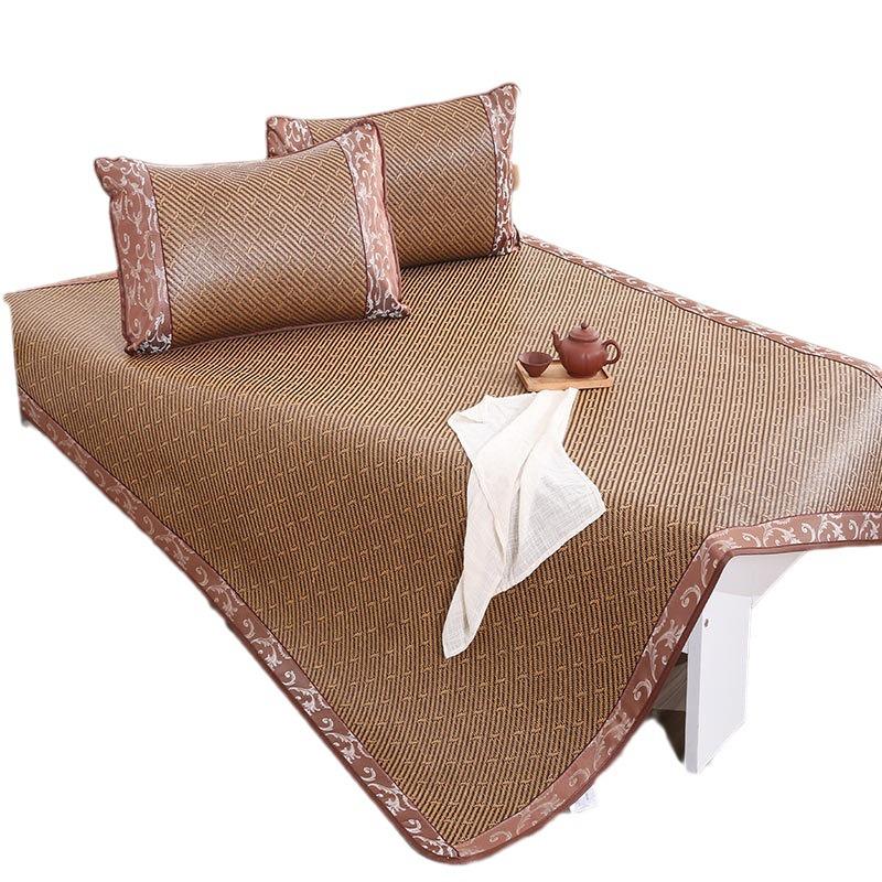 2026 Cooling Rattan Ice Silk Mat Set for Double Bed - Foldable 3-Piece Summer Air Conditioning Mat