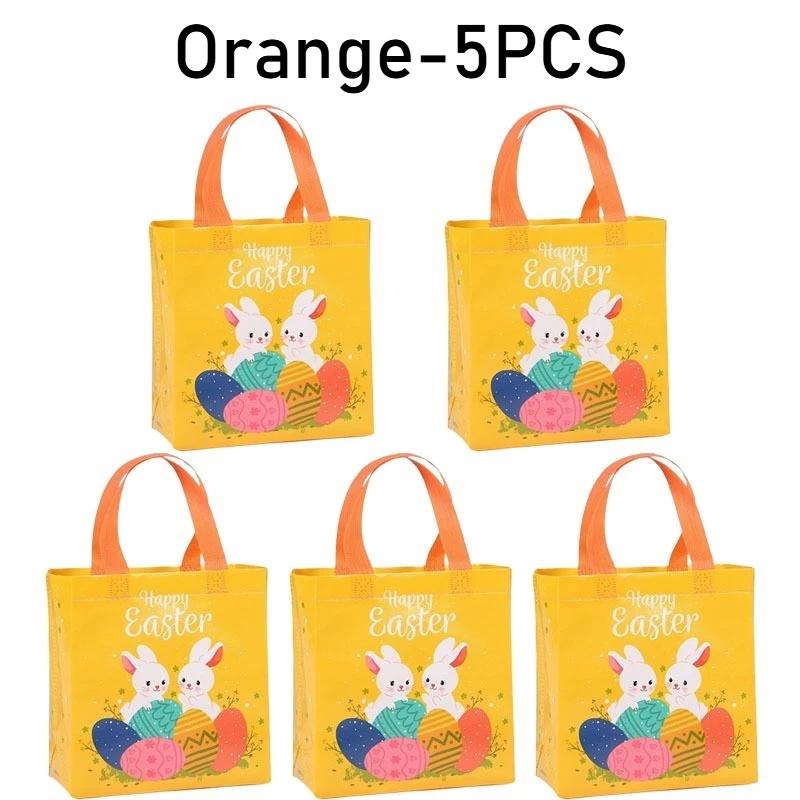 1-10PCS Easter Non Woven Tote BagDurable Dustproof Moistureproof Foldable GiftShopping Bag BunnyEgg Print Retail Merchandise Bag