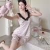 Ice Silk Sexy Pajamas Women's Summer Girl Pure Desire Suspender Shorts Loungewear Set Pajamas Women's 1011 Loungewear