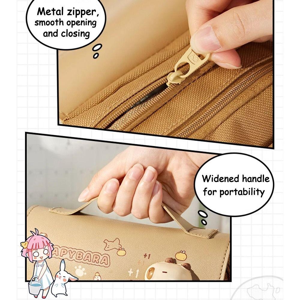 Capybara Stationery Bag Large Capacity Pen Box Cute Decompression Pen Bag  Gift