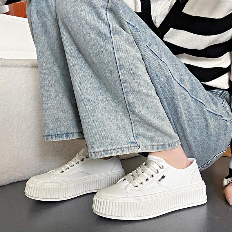 Wiosna i Jesień Moda Nowe Oddychające Casualowe Damskie Płócienne Niskie Buty Sportowe Wygodne Okrągłe Palce Buty do Biegania