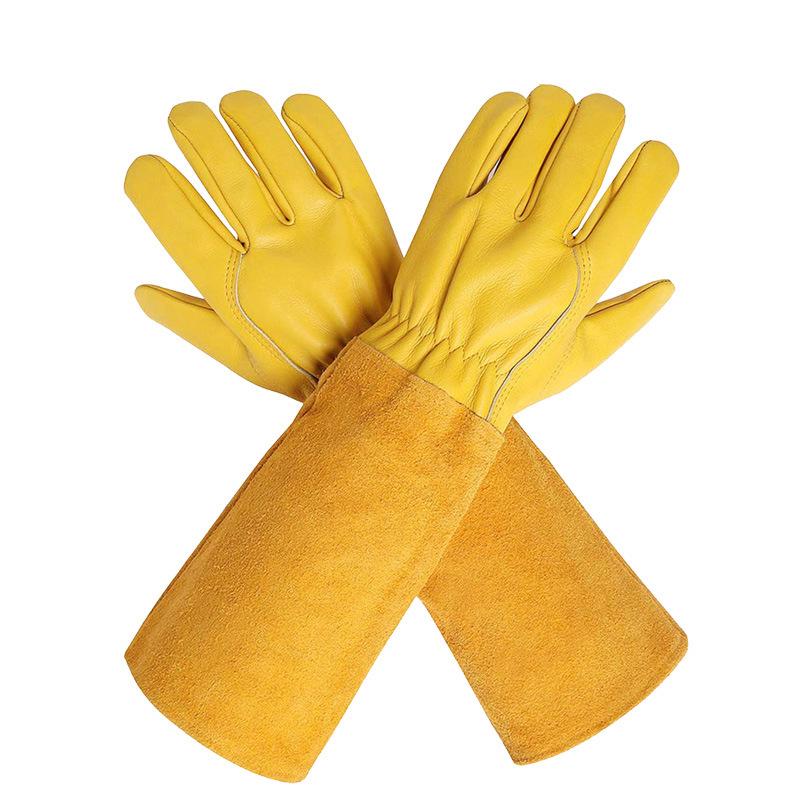 Cowhide Sheepskin Weld & Garden Gloves - Wear & Heat Resistant, Soft Leather Labor Protection