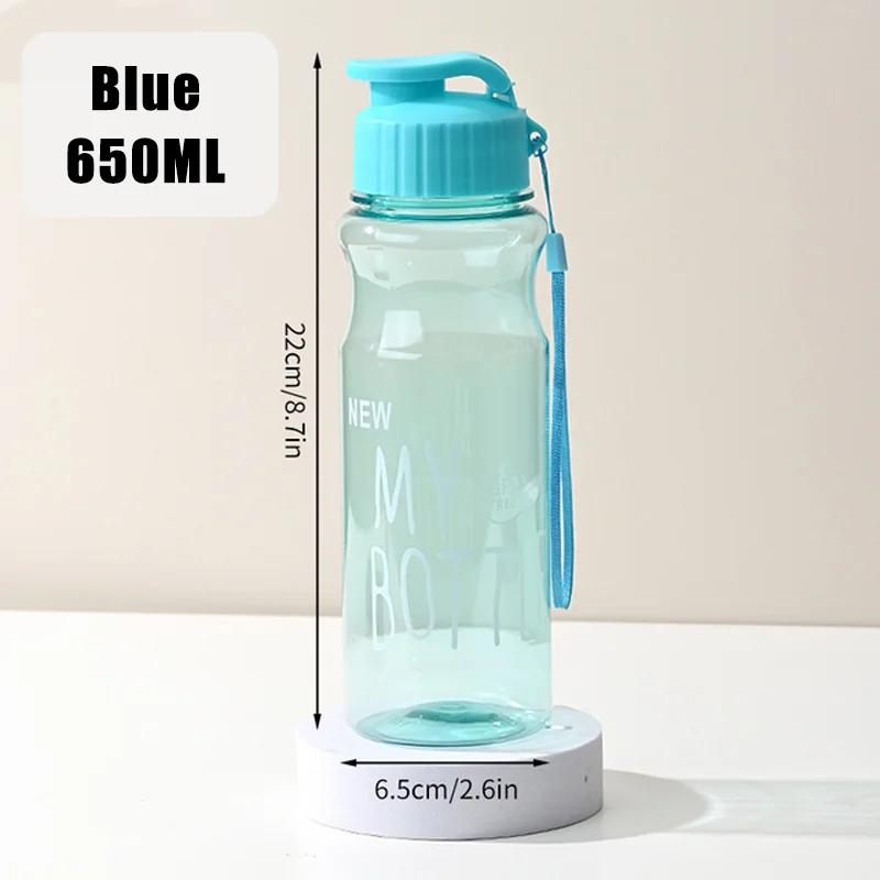 Transparent Water Bottle Portable Sport Cup for Drinking Kitchen Tools 550ML Water Bottle For School Gym Travel Girl Boy