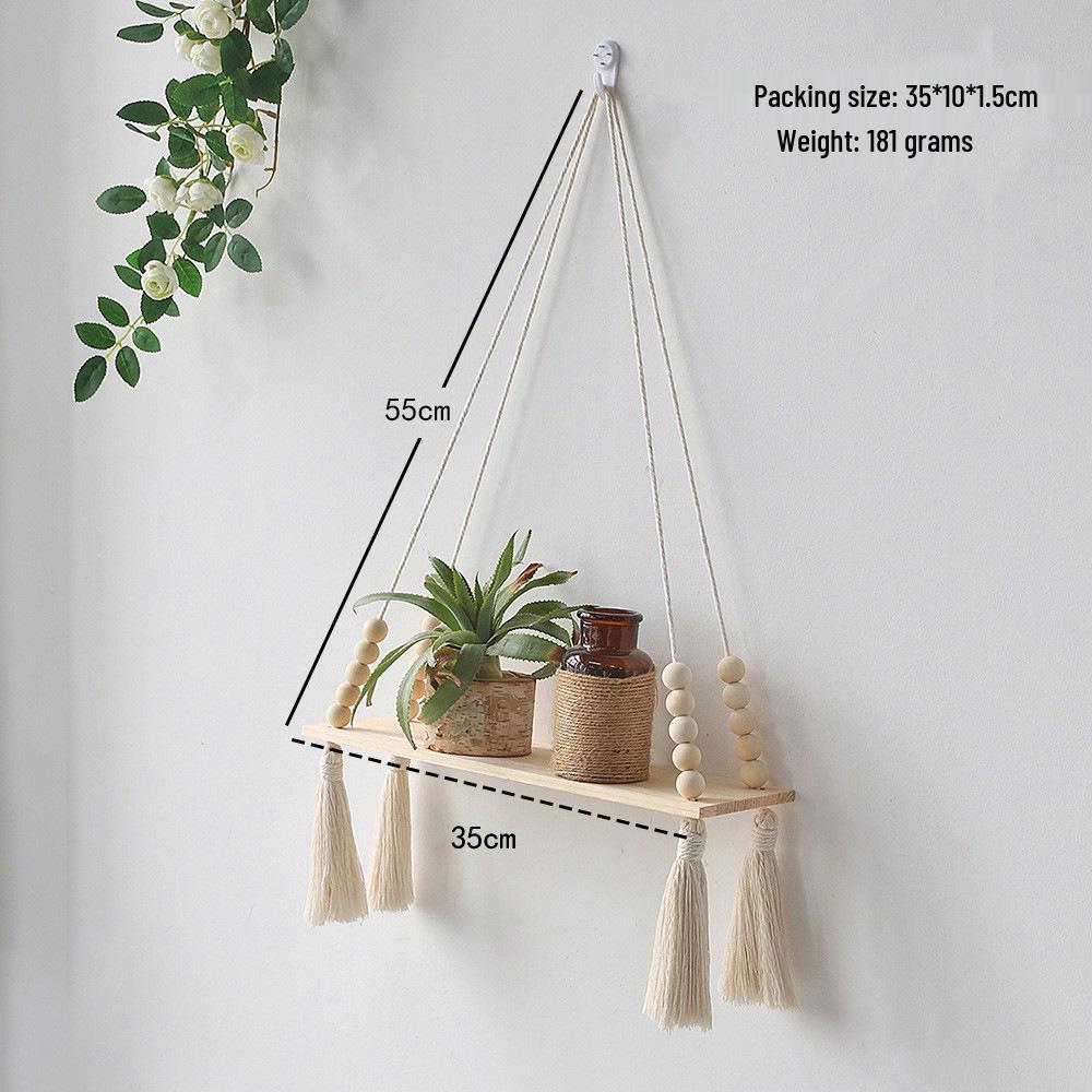 Bohemian Hand-Woven Tapestry Wall Shelf & Flower Pot Rack