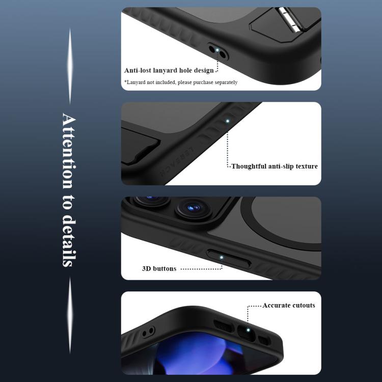 LeReach Le‑Chic Series Magnetic Phone Case Built‑In Hidden Integrated Kickstand Protective Shell For iPhone Anti‑Drop Cover