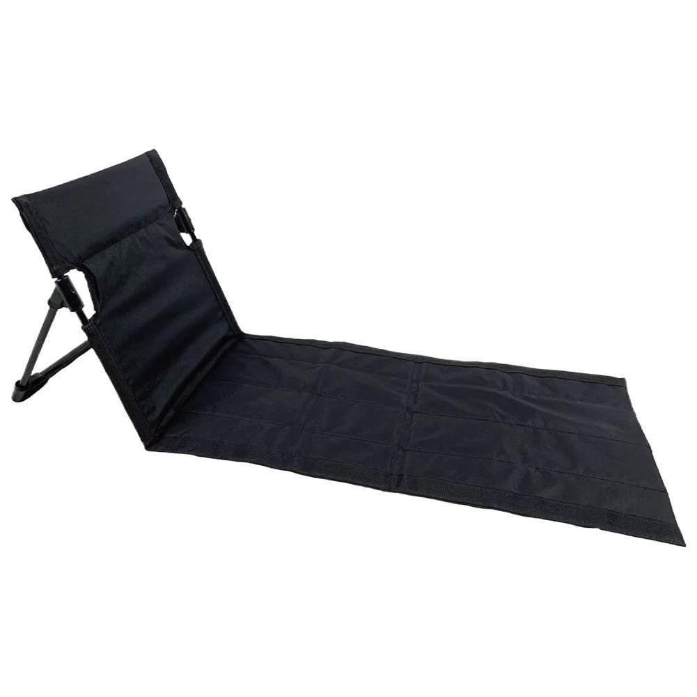Tragbarer Klappsitz ohne Beine, leichter Campingstuhl mit Rückenlehne, kompakte Strandliege für Picknick im Park und Rasen