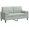 Vidaxl 2-Osobowa Sofa Z Poduszkami, Jasnoszara, 140 Cm, Aksamit
