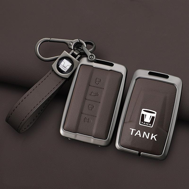 Zinc Alloy Leather Car Key Case For Great Wall Wy Tank 300 500 Tank300 Tank500 Key Case Car Key Key Case Protective Case