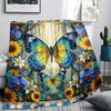 1PC 3D Butterfly Print Flannel Blanket, High quality All Seasons, Home Decor, Warmth and Comfort, Perfect for Christmas Gifts