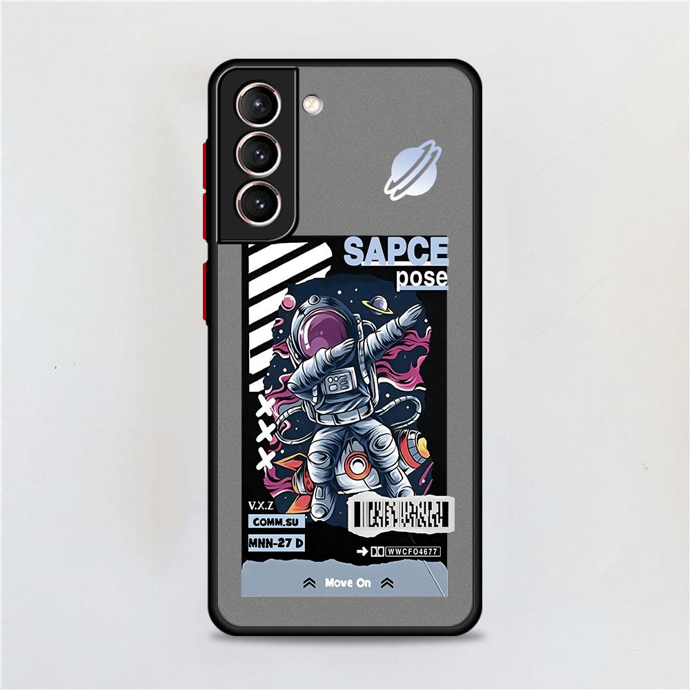 Husă Mată Drăguță Astronaut Planetă Pentru Samsung Galaxy S22 S20 S21 FE S10 S9 Plus S8 Capa Note 20 Ultra 10 Lite Fundas Telefon