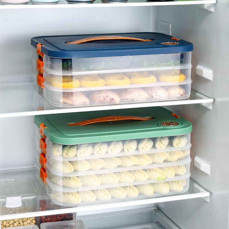 Dumpling Freezer Tray: Portable Multi-Layer Storage Box for Fresh Wontons