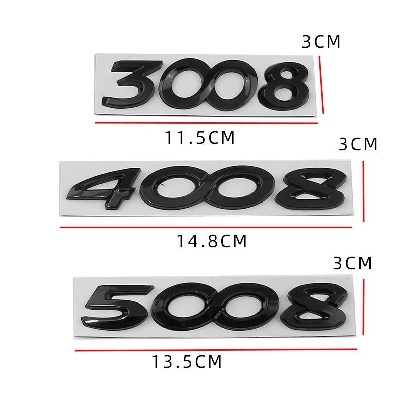 Autocollant Emblème Lettres Logo Badge Métal Coffre Arrière pour Peugeot 2008 3008 4008 5008 Accessoires de Décoration Styling