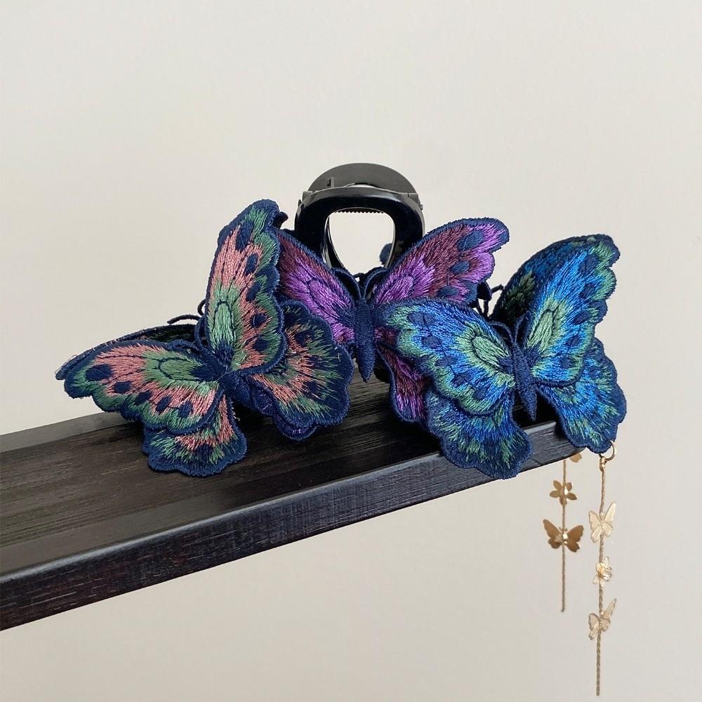 Kniting Butterfly Hair Claw Plastic Large Shark Clip Fashion Hair Grab Clip Women