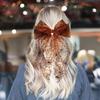 Orange Hair Accessories Dark Style Spider Web Hair Bows Halloween Hair Clip  Dance Event