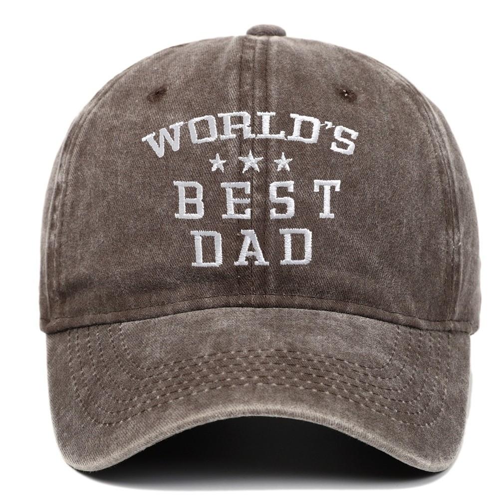 Washed Cotton World's Best Dad Caps Adjustable Baseball Cap Fashion Sport Visors Cap  Father's Gift