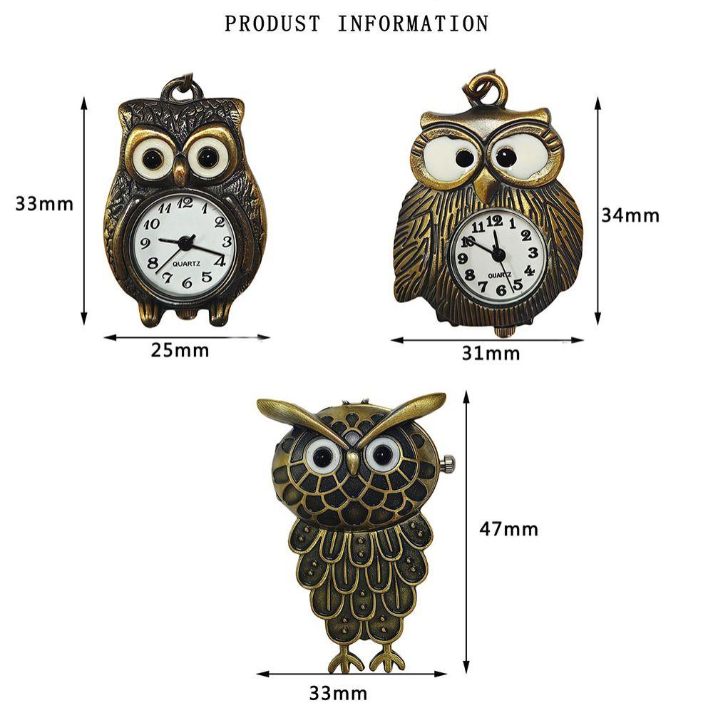 Quartz Owl Pocket Watch Antique Bronze Color Necklace Pocket Watch Flip Style Pocket Watch Gift