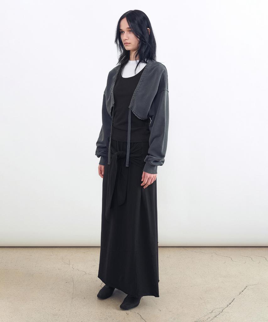 Insilence Woman Knotted Maxi Jersey Skirt Black