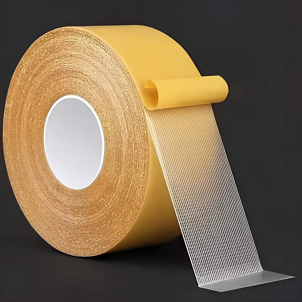Heavy-Duty Double-Sided Tape,Super Strong Adhesive With Fiberglass Mesh For Walls & Glass, Waterproof Transparent Mounting Tape